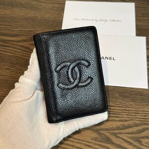 ✨Authentic Chanel Black Caviar Leather Card Holder Wallet ✨
